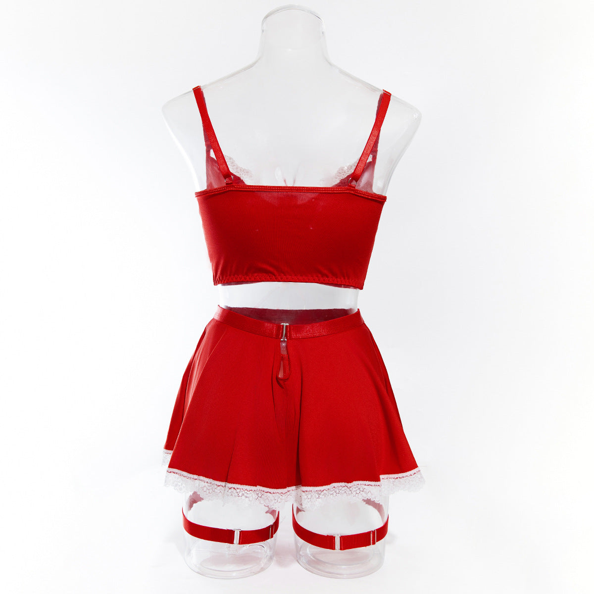 Cute Dress-up Strap Cross-hanging Sexy Bra Set 4-piece Set