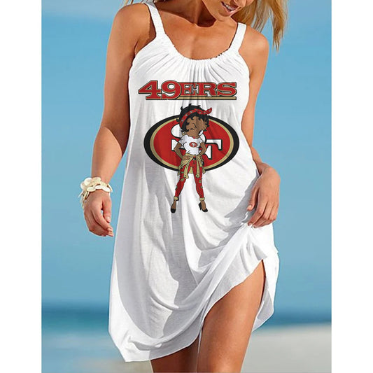 San Francisco 49ers 3D Digital Printed Suspender Dress