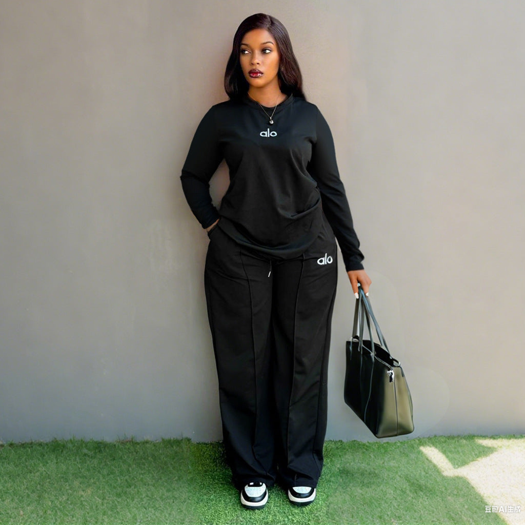 Fashionable and Casual Temperament Versatile Wide-leg Pants Suit