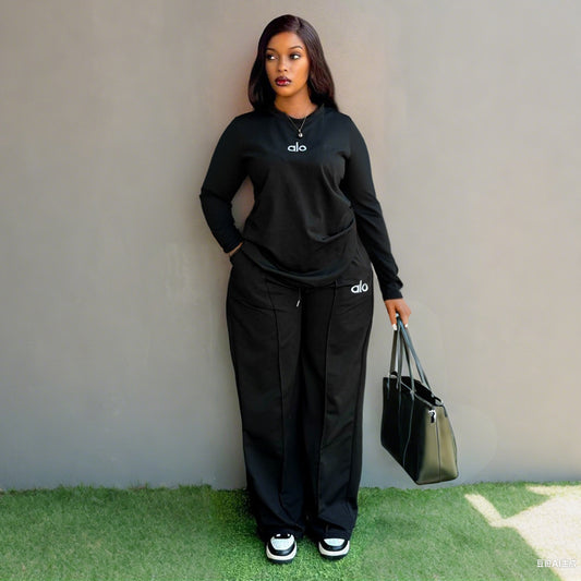 Fashionable and Casual Temperament Versatile Wide-leg Pants Suit