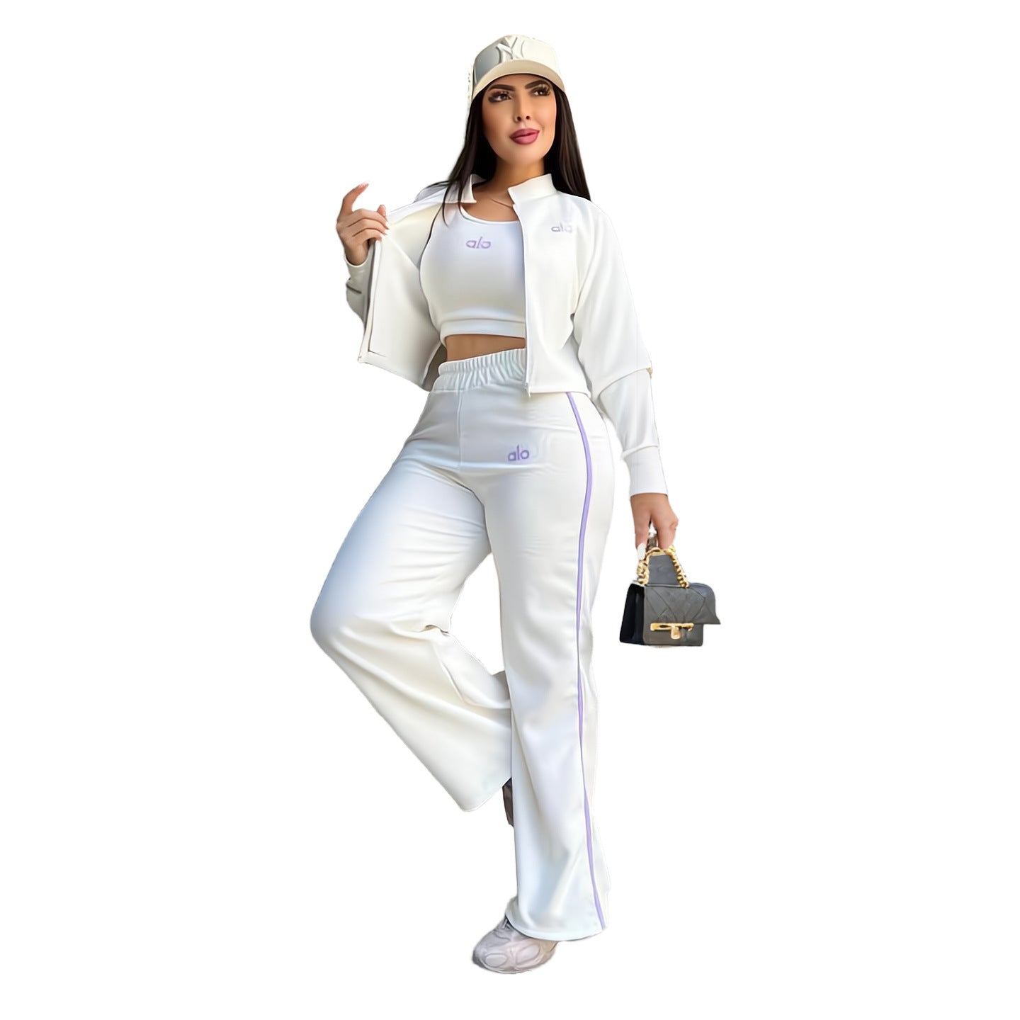 Stylish and Elegant Wide-leg Pants Casual Three-piece Set