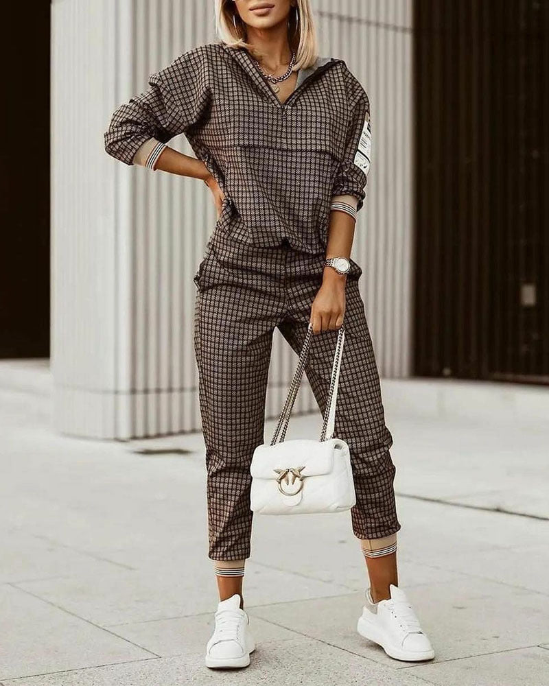 Popular Printed High-Quality Long-Sleeved Sweater and Pants Set