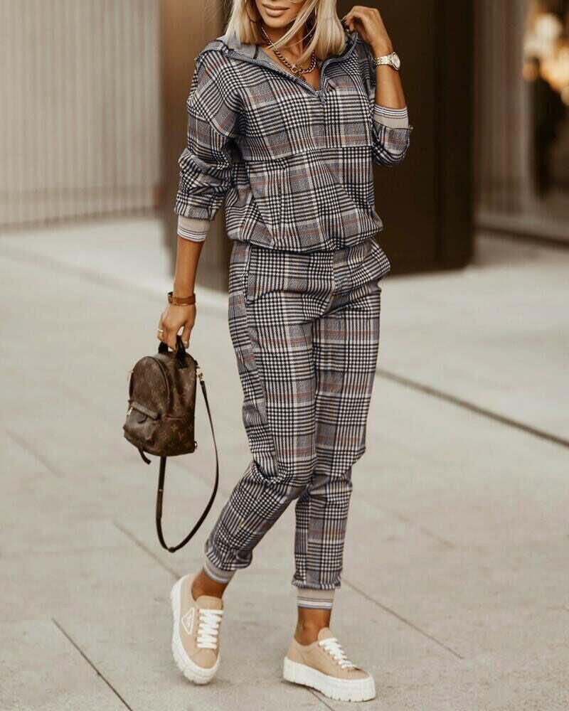 Popular Printed High-Quality Long-Sleeved Sweater and Pants Set