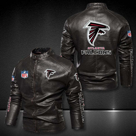 Atlanta Falcons Vintage Distressed Leather Jacket