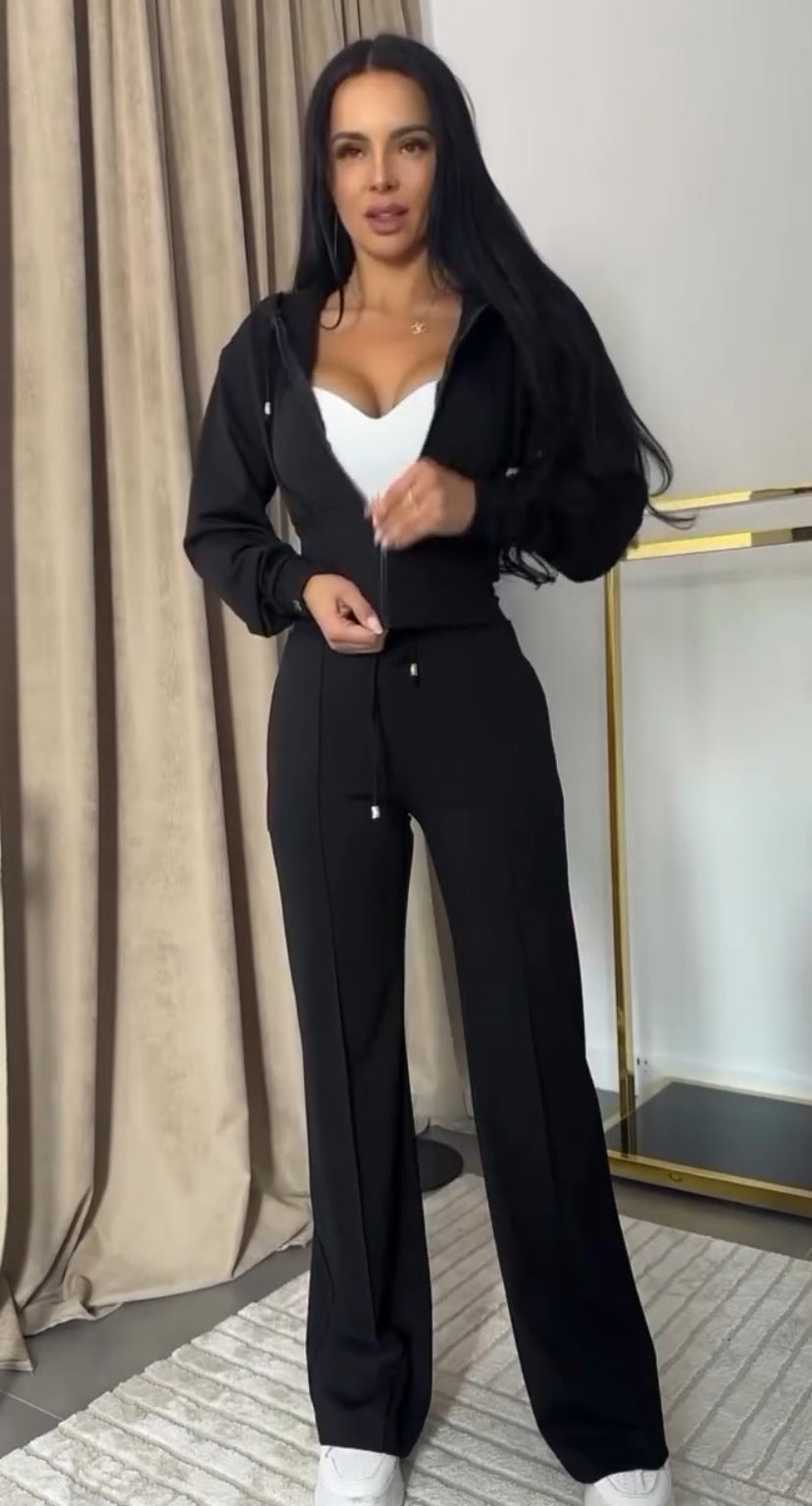 Casual Long-sleeved Slim-fit Short Hooded Suit