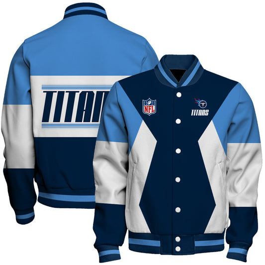 Tennessee Titans Printed Team Color-block Single-layer Thin Stand-collar Jacket