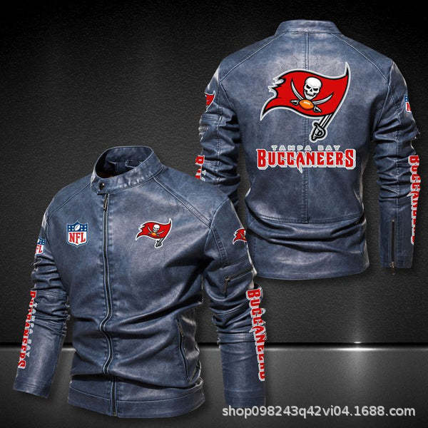 Tampa Bay Buccaneers Vintage Distressed Leather Jacket