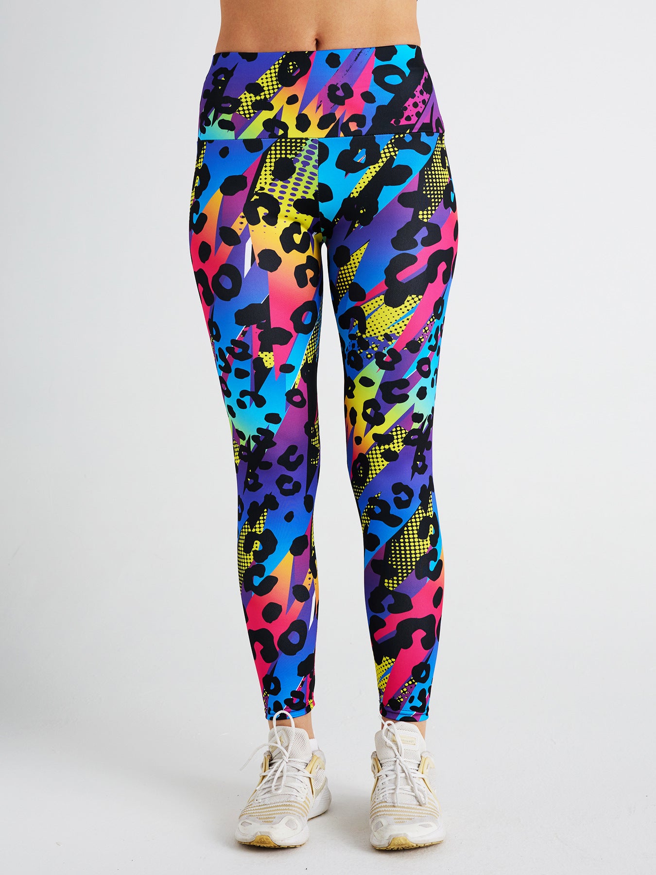 Colorful Leopard Print High Waist Sports Fitness Yoga Pants