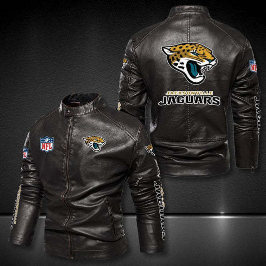 Jacksonville Jaguars Vintage Distressed Leather Jacket