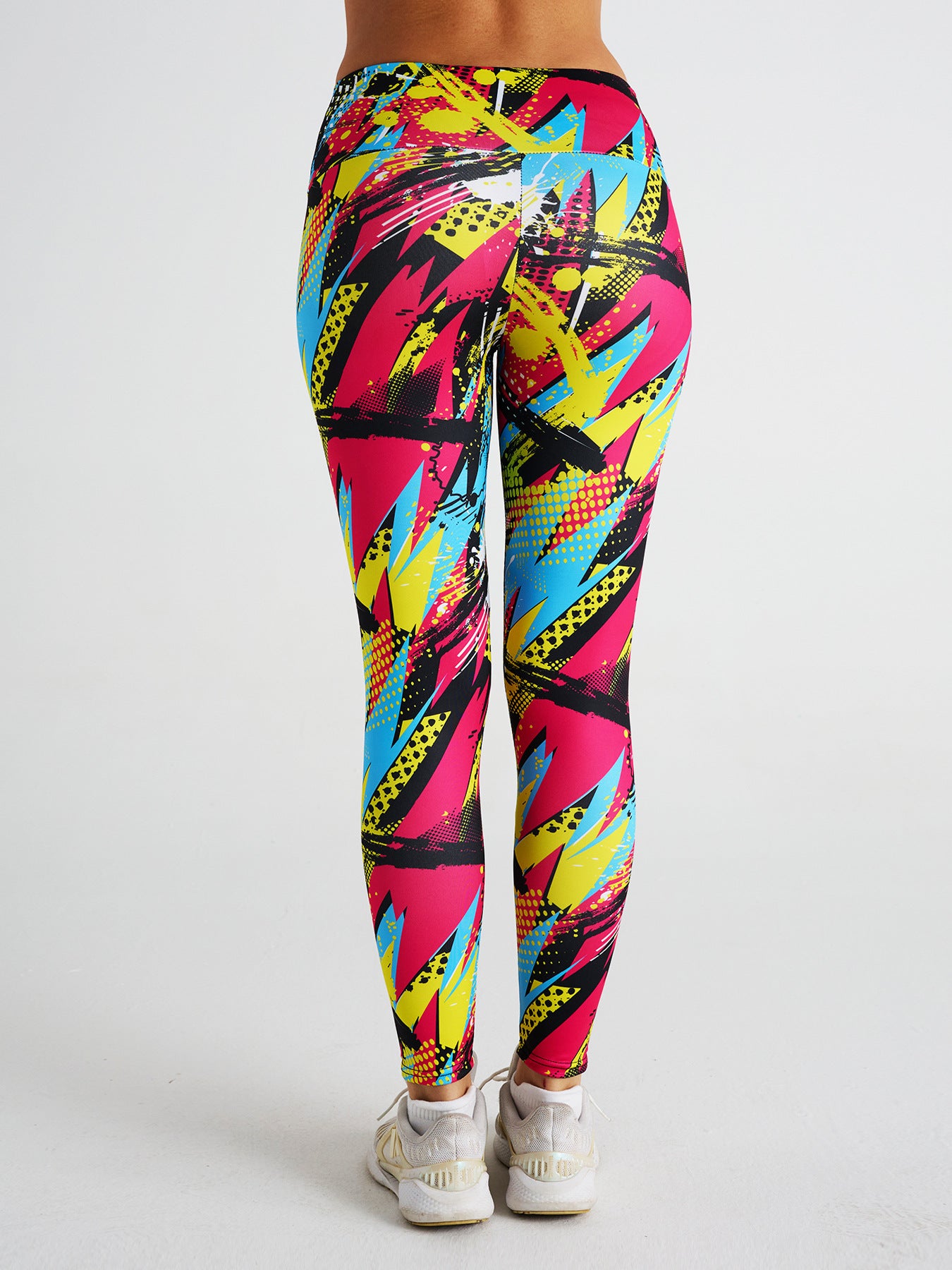 Abstract Tie-dye Printed High-waist Sports Fitness Yoga Pants