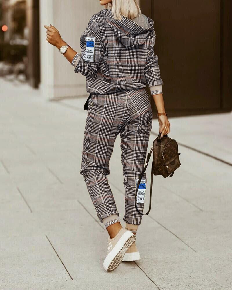 Popular Printed High-Quality Long-Sleeved Sweater and Pants Set