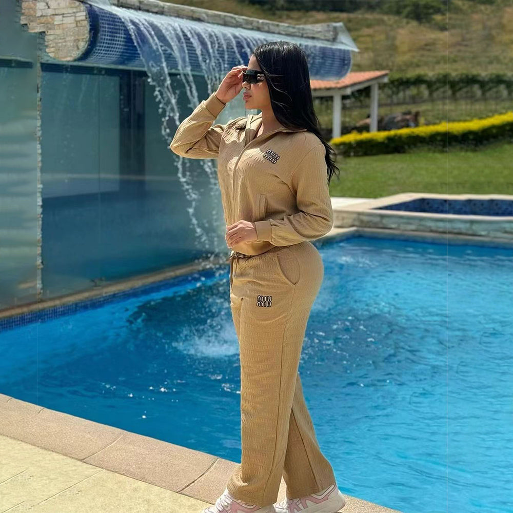 Fashionable Steel Embossed Embroidery Trendy Casual Suit