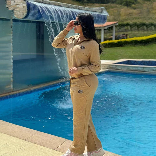 Fashionable Steel Embossed Embroidery Trendy Casual Suit
